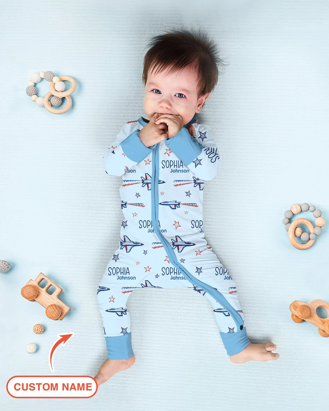 Gerippte Babykleidung mit individuellem Foto - Weich &amp; Skizzenhaft
