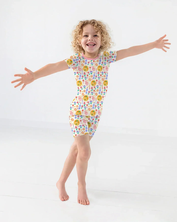 Pesach Sameach Matching Family Bamboo Two Piece Short Sleeve Shorts Pajama Set