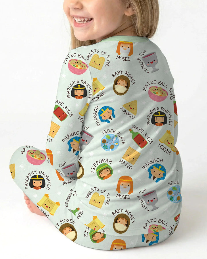 Zweiteiliges Langarm-Pyjama-Set mit Sommerfrüchten