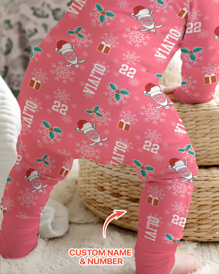 Custom Name Hockey Holiday Bamboo Convertible Zippy