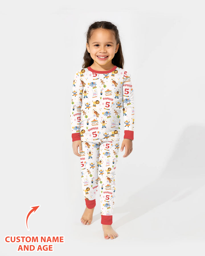 Zweiteiliges Langarm-Pyjama-Set mit Sommerfrüchten