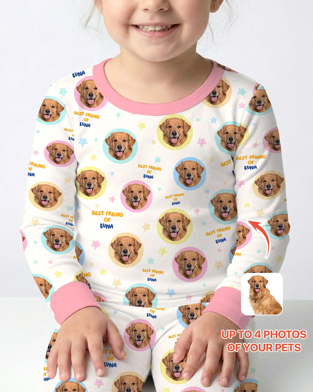 Zweiteiliges Langarm-Pyjama-Set mit Sommerfrüchten