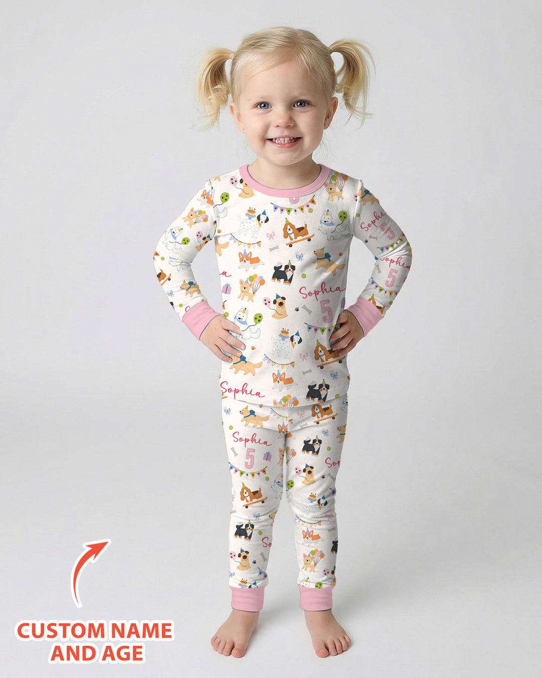 Zweiteiliges Langarm-Pyjama-Set mit Sommerfrüchten