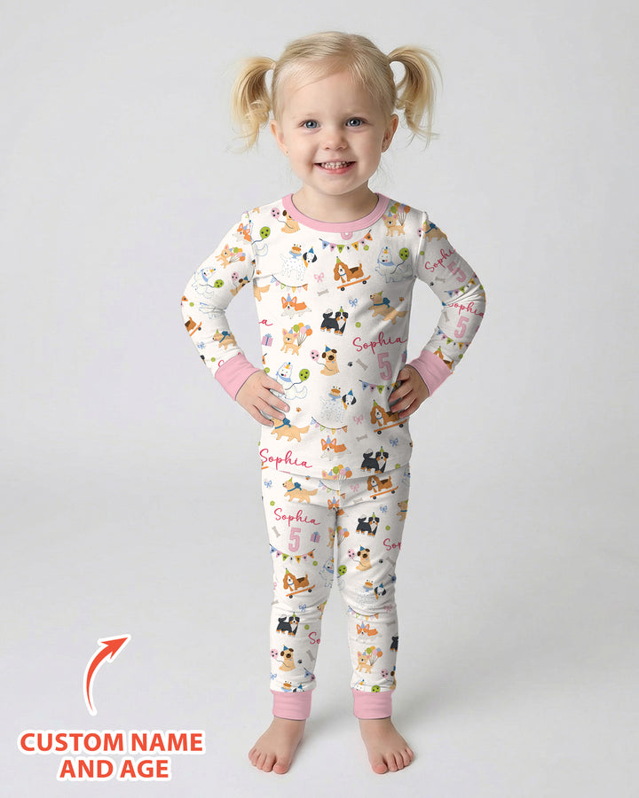 Zweiteiliges Langarm-Pyjama-Set mit Sommerfrüchten