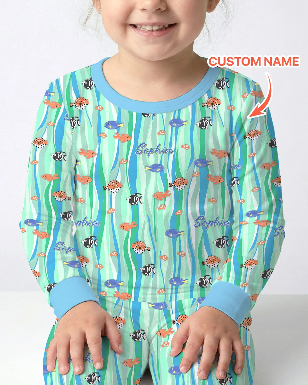 Zweiteiliges Langarm-Pyjama-Set mit Sommerfrüchten