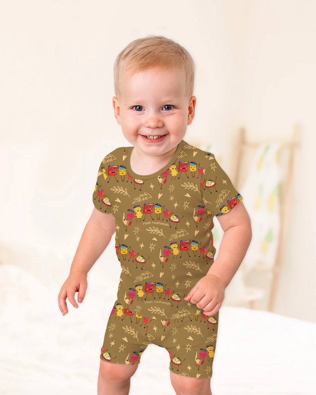 Schlafanzug-Set zweiteilig, kurze Ärmel, kurze Hose, Bambus