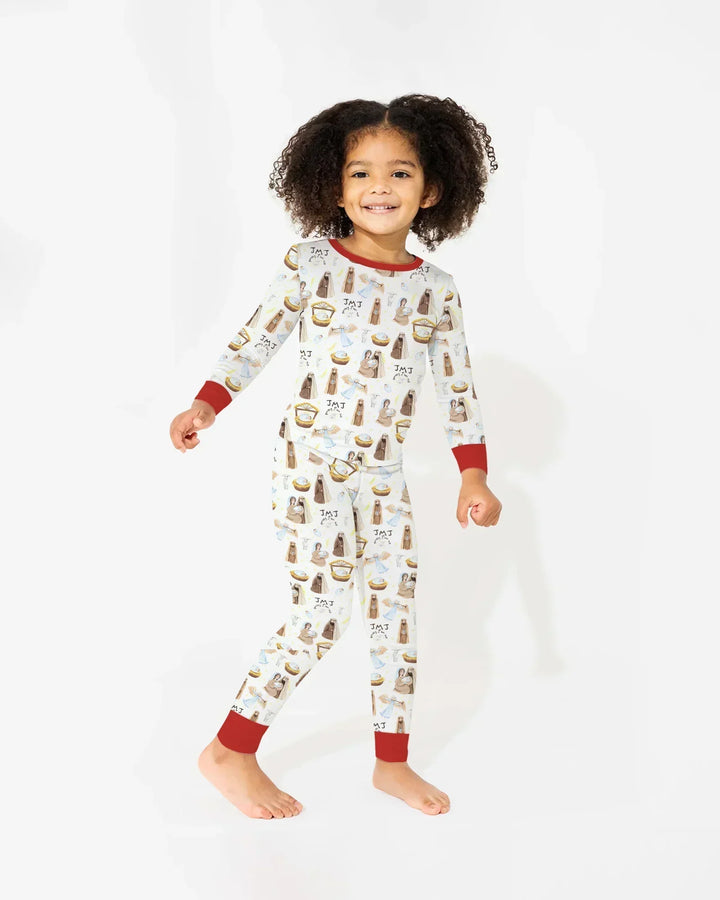 Zweiteiliges Langarm-Pyjama-Set mit Sommerfrüchten
