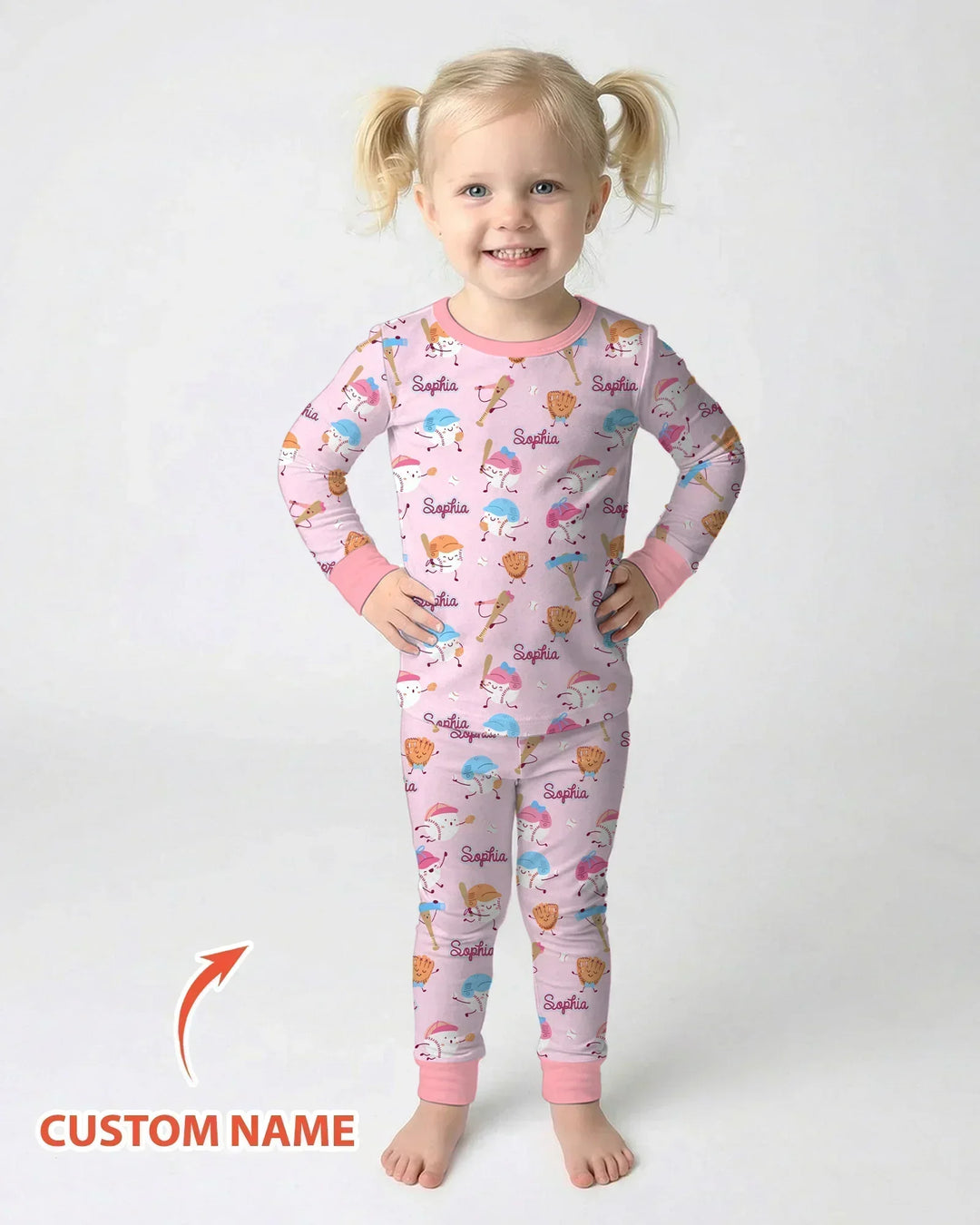 Zweiteiliges Langarm-Pyjama-Set mit Sommerfrüchten