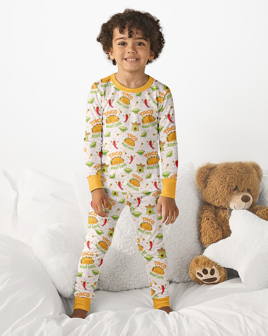 Funny Taco Bamboo Two Piece Long Sleeve Pajama Set