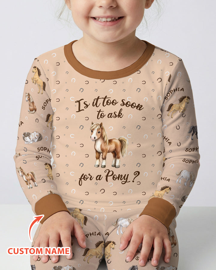 Custom Name Is It Too Soon to Ask for a Pony Bamboo Two Piece Long Sleeve Pajama Set