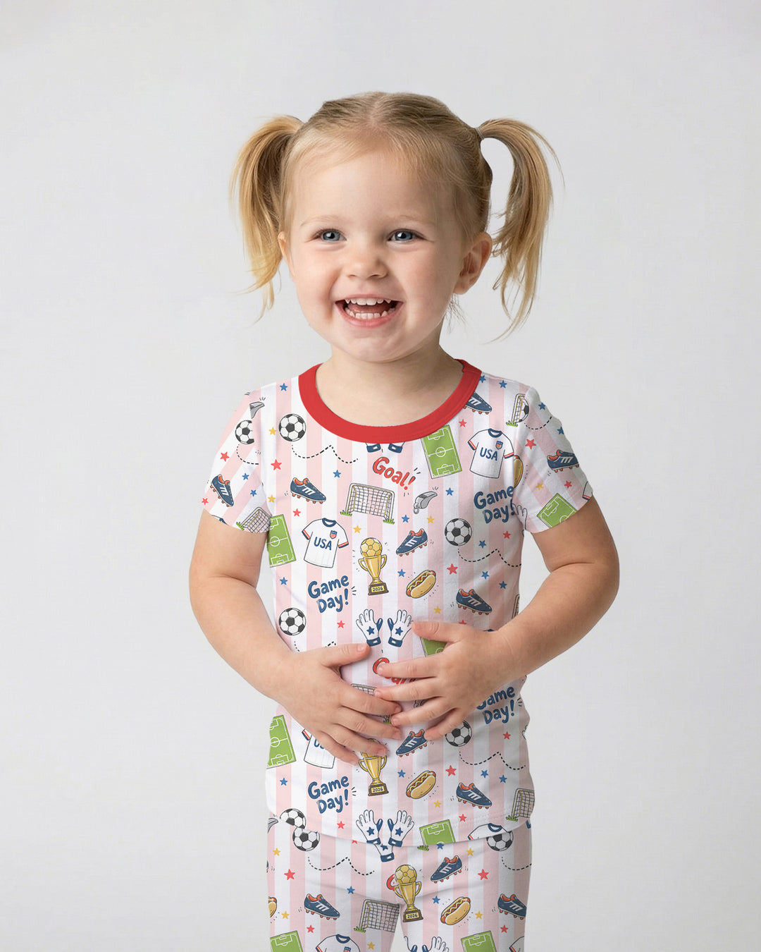 Zweiteiliges, kurzärmliges Pyjama-Set mit Marienkäfern