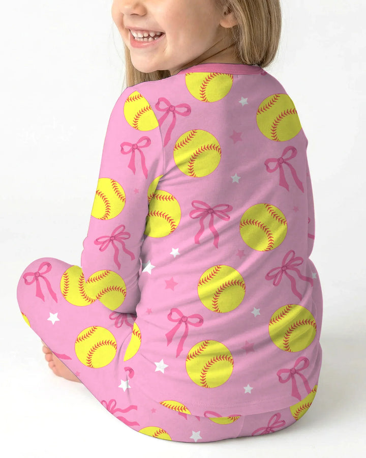 Zweiteiliges Langarm-Pyjama-Set mit Sommerfrüchten
