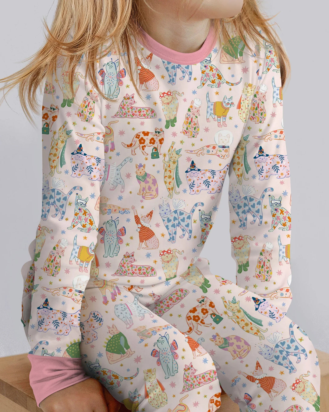Zweiteiliges Langarm-Pyjama-Set mit Sommerfrüchten