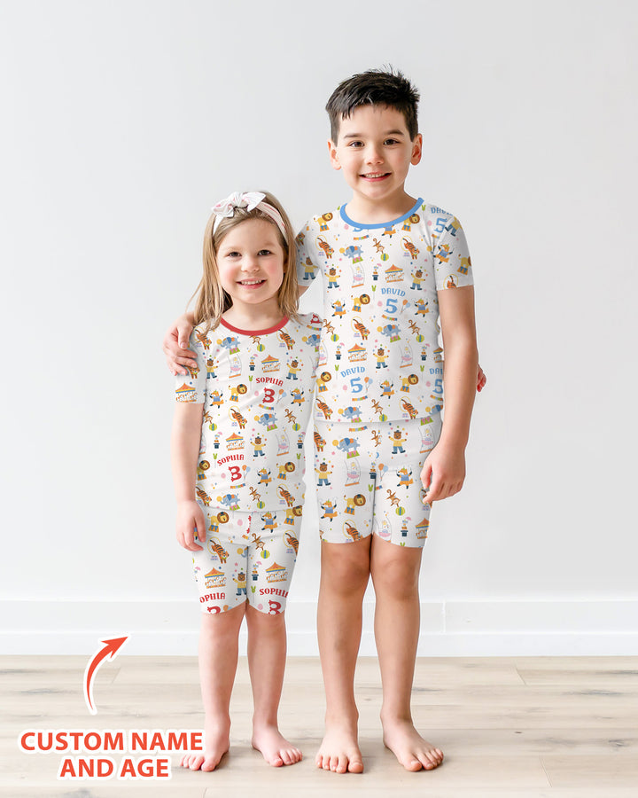 Schlafanzug-Set zweiteilig, kurze Ärmel, kurze Hose, Bambus