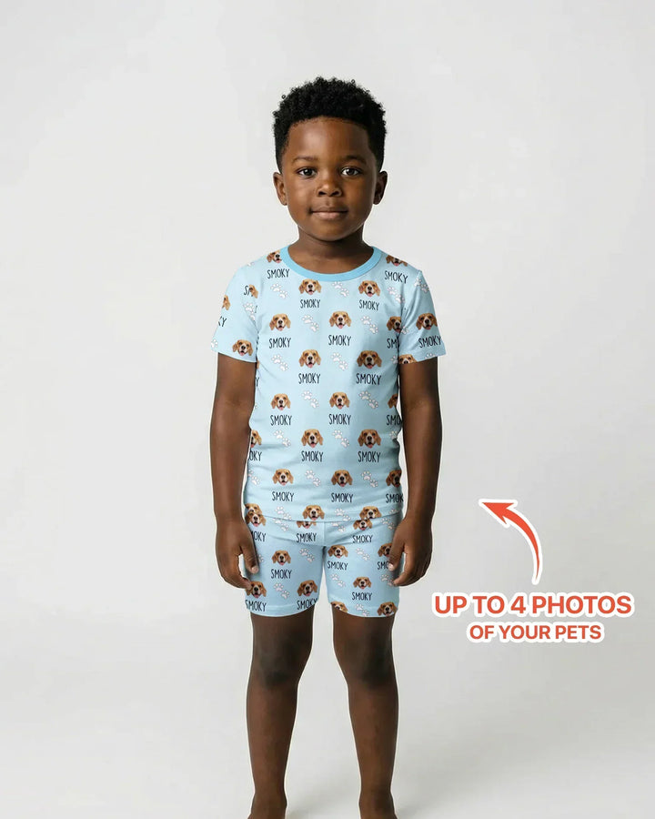 Zweiteiliges Pyjama-Set mit kurzen Ärmeln und Shorts im Sommer-Design