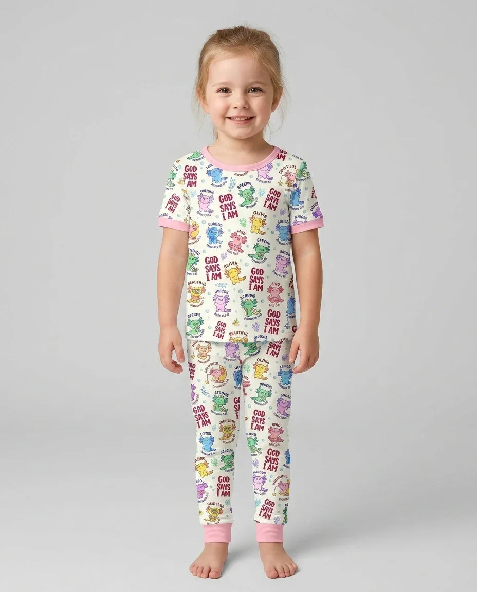 Zweiteiliges, kurzärmliges Pyjama-Set mit Marienkäfern