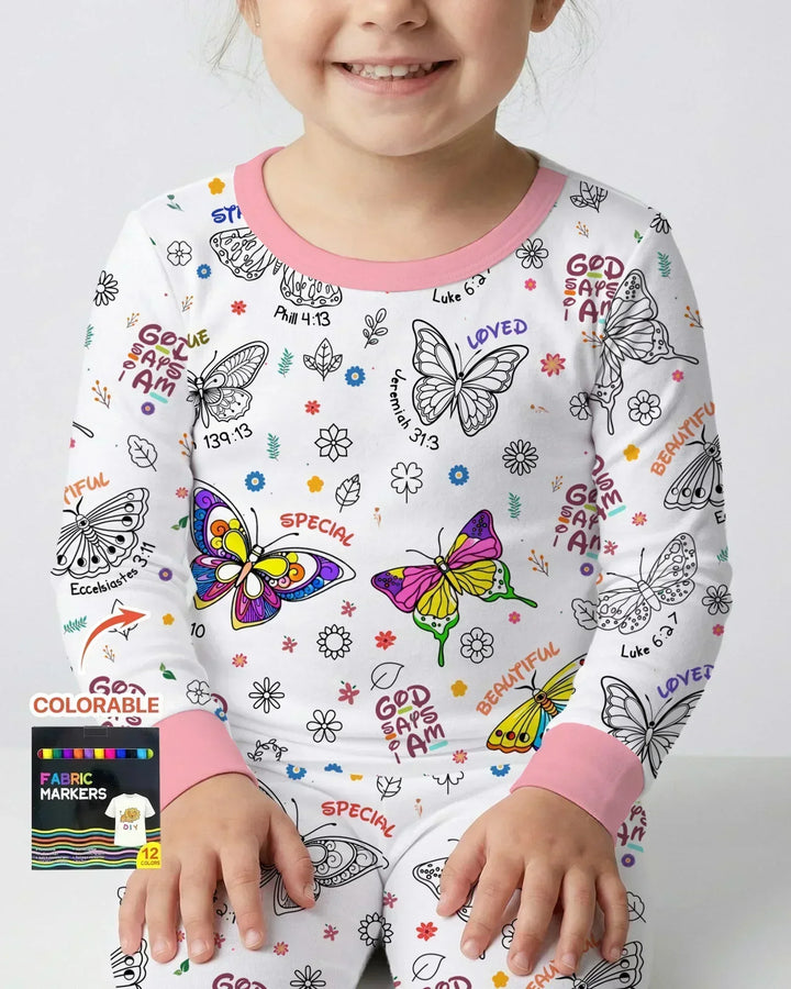 Zweiteiliges Langarm-Pyjama-Set mit Sommerfrüchten