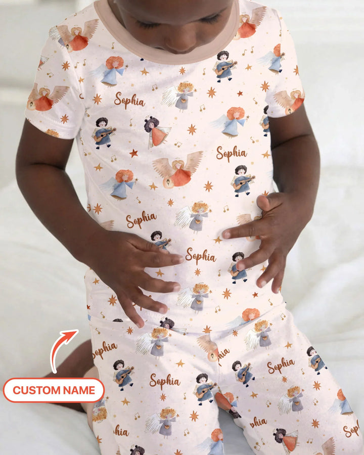 Zweiteiliges, kurzärmliges Pyjama-Set mit Marienkäfern