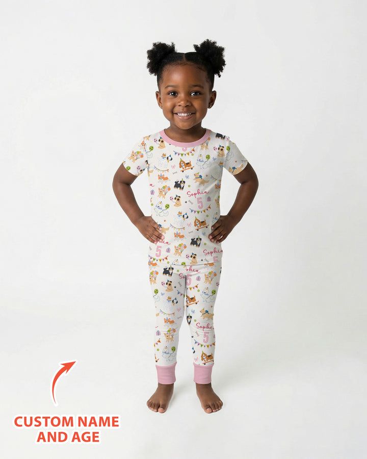Zweiteiliges, kurzärmliges Pyjama-Set mit Marienkäfern