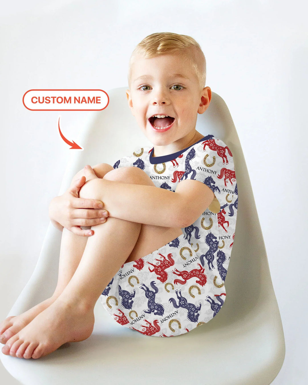 Zweiteiliges Pyjama-Set mit kurzen Ärmeln und Shorts im Sommer-Design