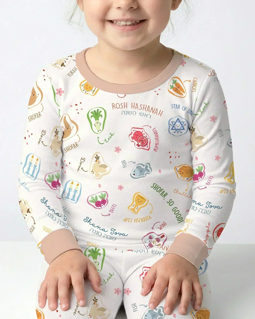 Zweiteiliges Langarm-Pyjama-Set mit Sommerfrüchten