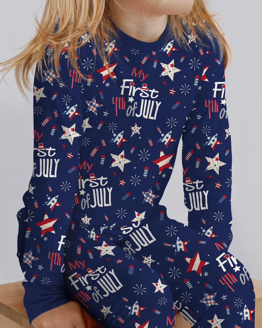 Zweiteiliges Langarm-Pyjama-Set mit Sommerfrüchten