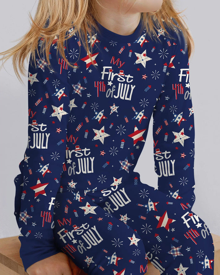 Zweiteiliges Langarm-Pyjama-Set mit Sommerfrüchten