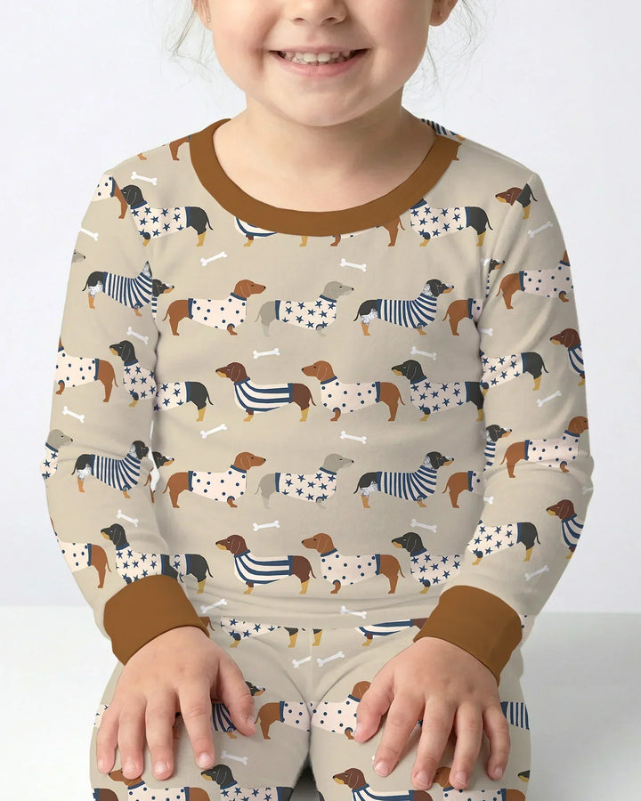 Zweiteiliges Langarm-Pyjama-Set mit Sommerfrüchten