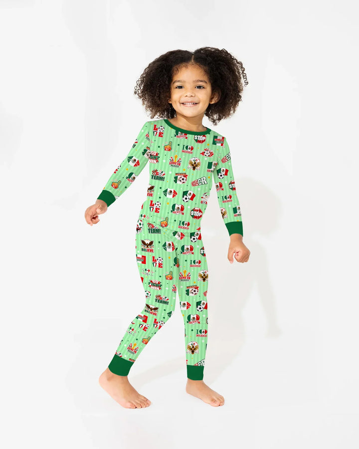 Zweiteiliges Langarm-Pyjama-Set mit Sommerfrüchten