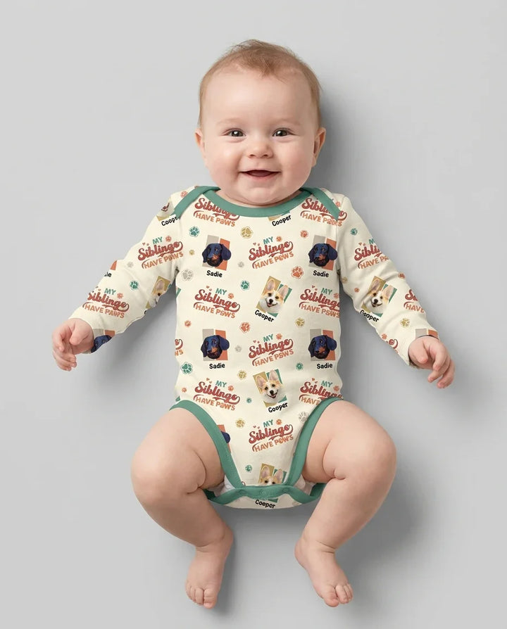 Gerippte Babykleidung mit individuellem Foto - Weich &amp; Skizzenhaft