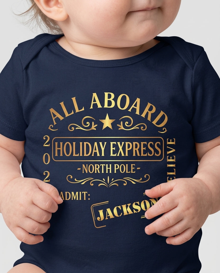 Custom Name North Pole Plaid Bamboo Bodysuit