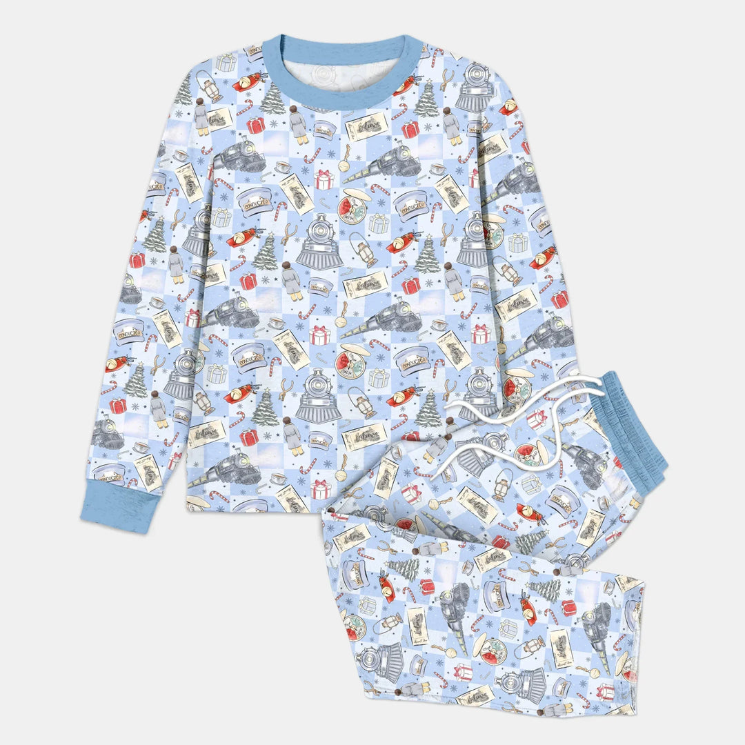 Christmas Train Bamboo Men's Pajama Set