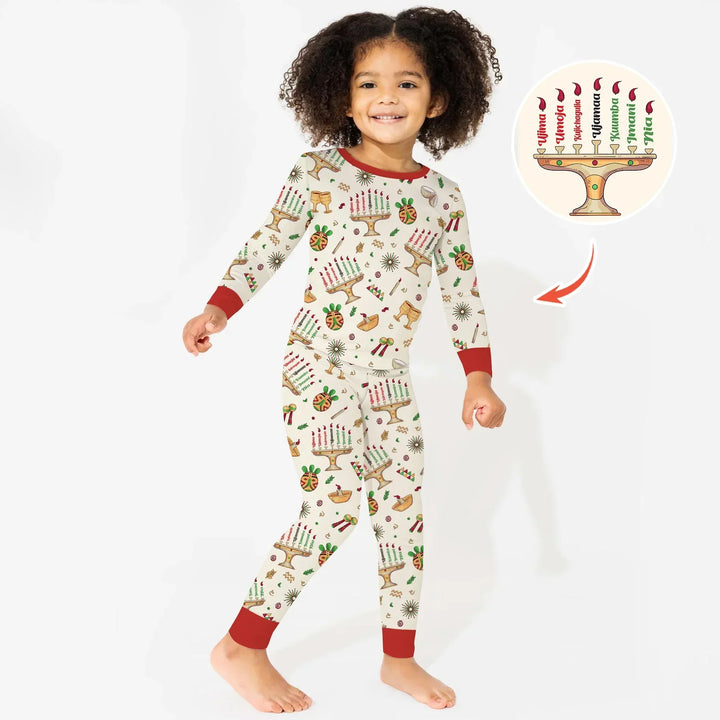 Zweiteiliges Langarm-Pyjama-Set mit Sommerfrüchten