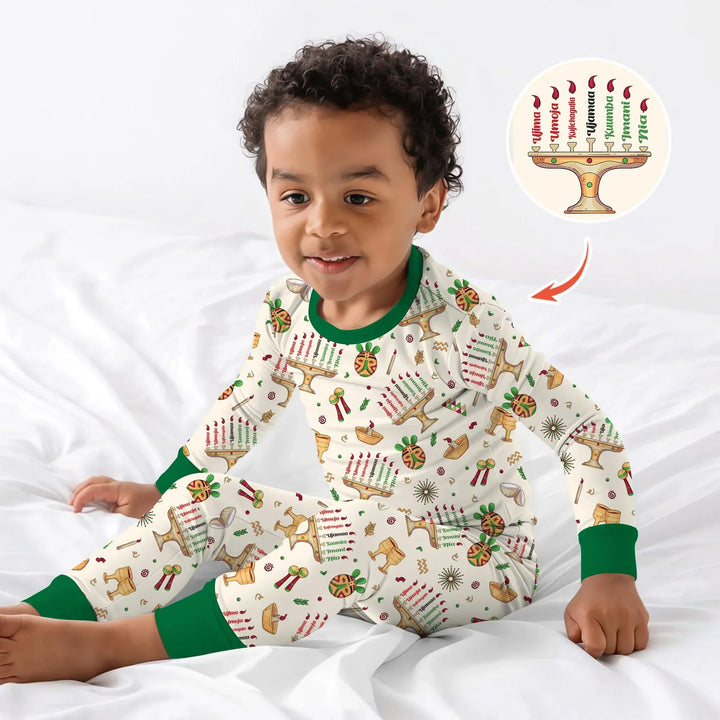 Zweiteiliges Langarm-Pyjama-Set mit Sommerfrüchten
