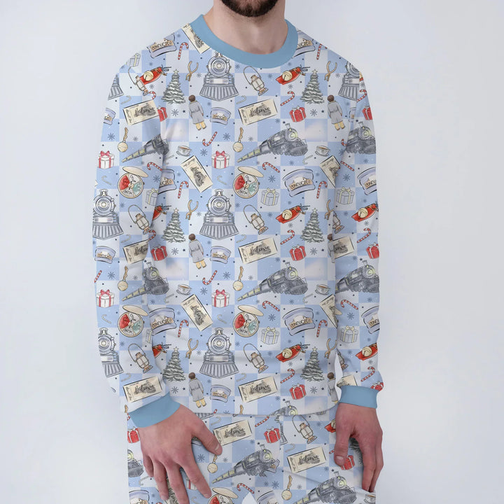 Christmas Train Bamboo Men's Pajama Set
