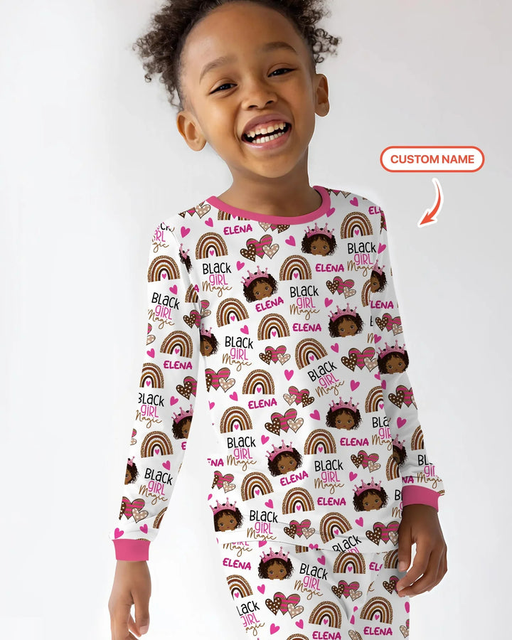 Zweiteiliges Langarm-Pyjama-Set mit Sommerfrüchten