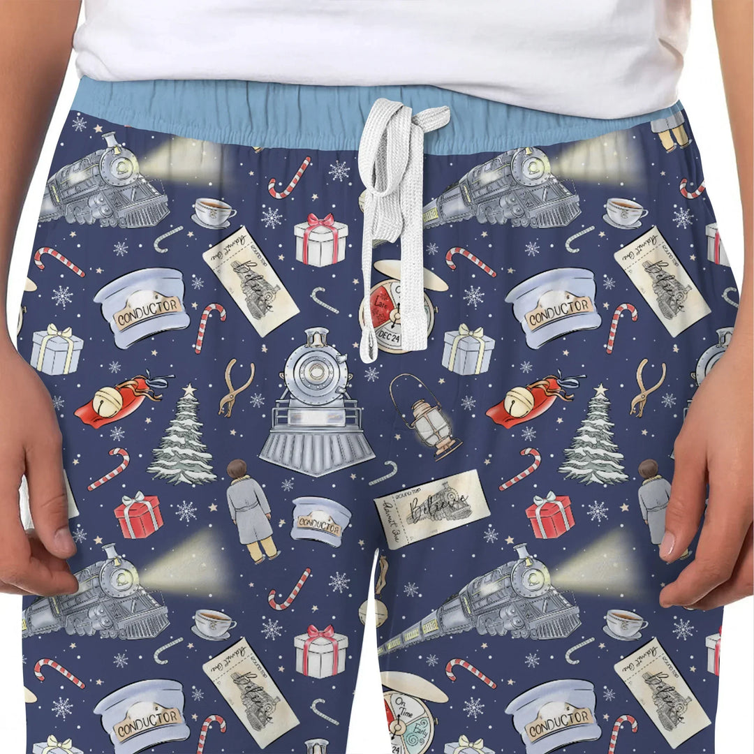 Christmas Train Bamboo Men's Pajama Set