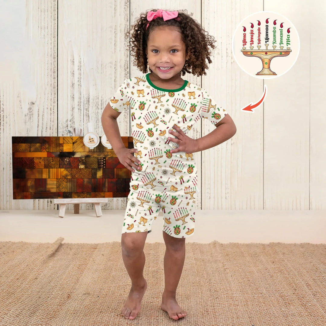 Template Zweiteiliges Pyjama-Set mit kurzen Ärmeln und Shorts