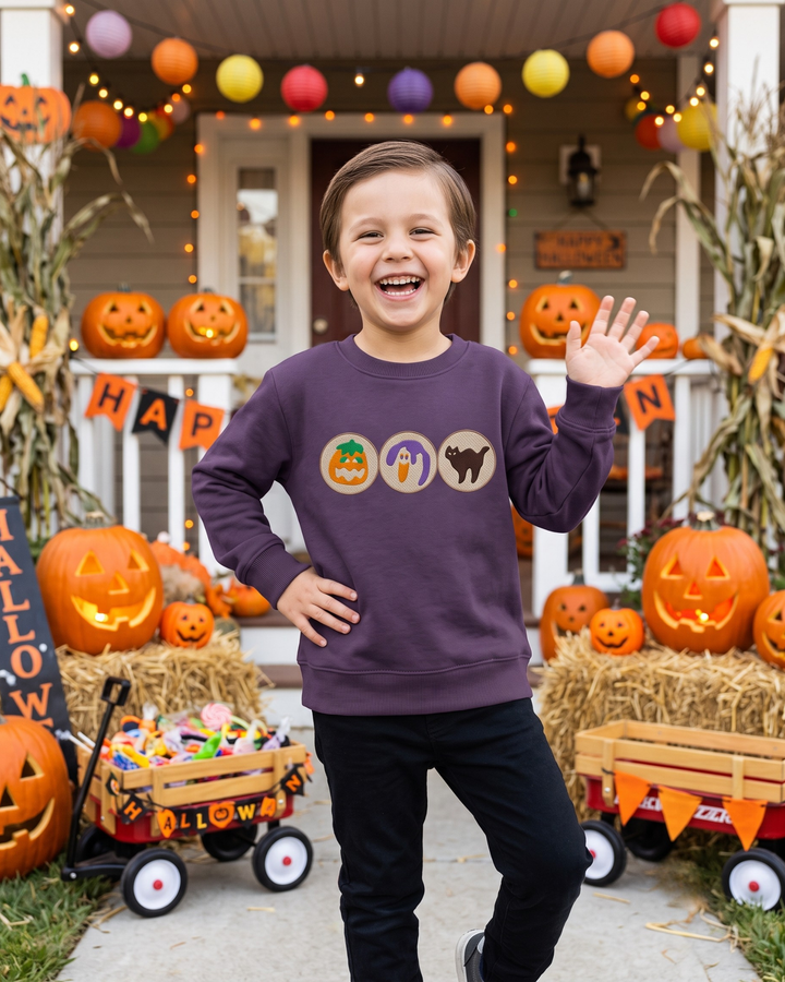 Spooky Biscuits Embroidered Bamboo Crewneck Sweatshirt