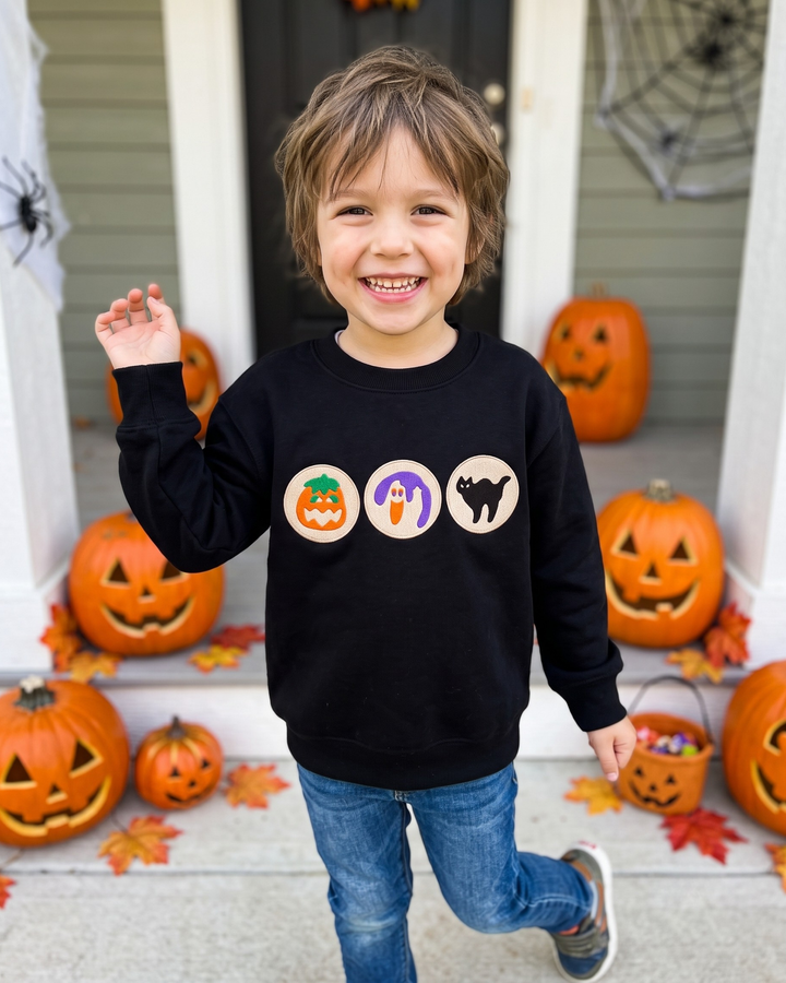 Spooky Biscuits Embroidered Bamboo Crewneck Sweatshirt
