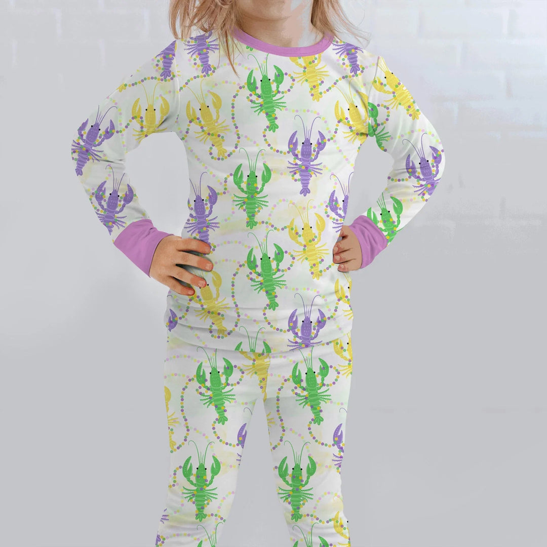Zweiteiliges Langarm-Pyjama-Set mit Sommerfrüchten