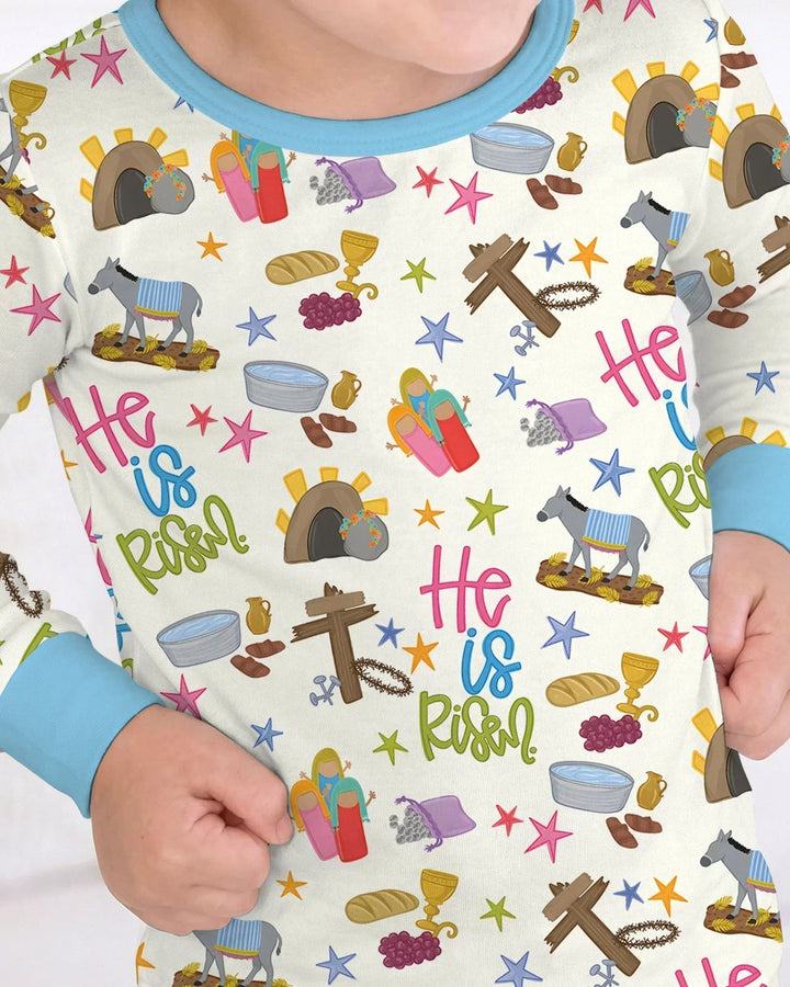 Zweiteiliges Langarm-Pyjama-Set mit Sommerfrüchten