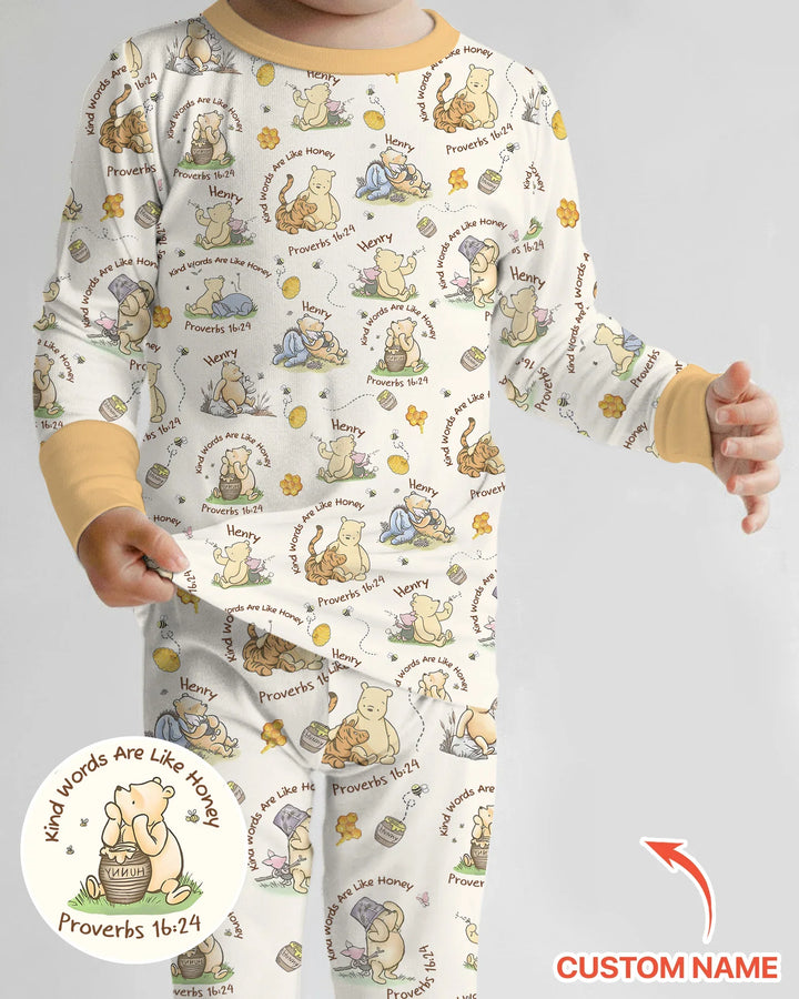 Zweiteiliges Langarm-Pyjama-Set mit Sommerfrüchten