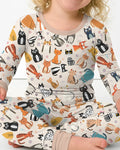 Zweiteiliges Langarm-Pyjama-Set mit Sommerfrüchten
