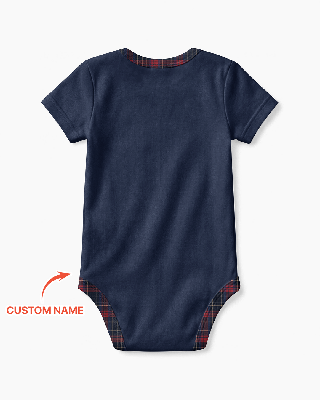 Custom Name North Pole Plaid Bamboo Bodysuit