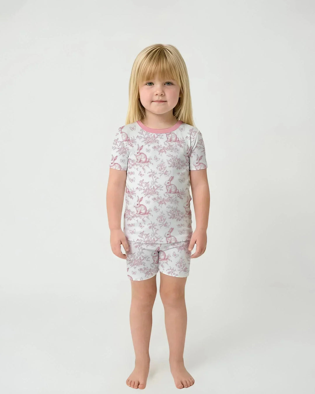 Template Zweiteiliges Pyjama-Set mit kurzen Ärmeln und Shorts