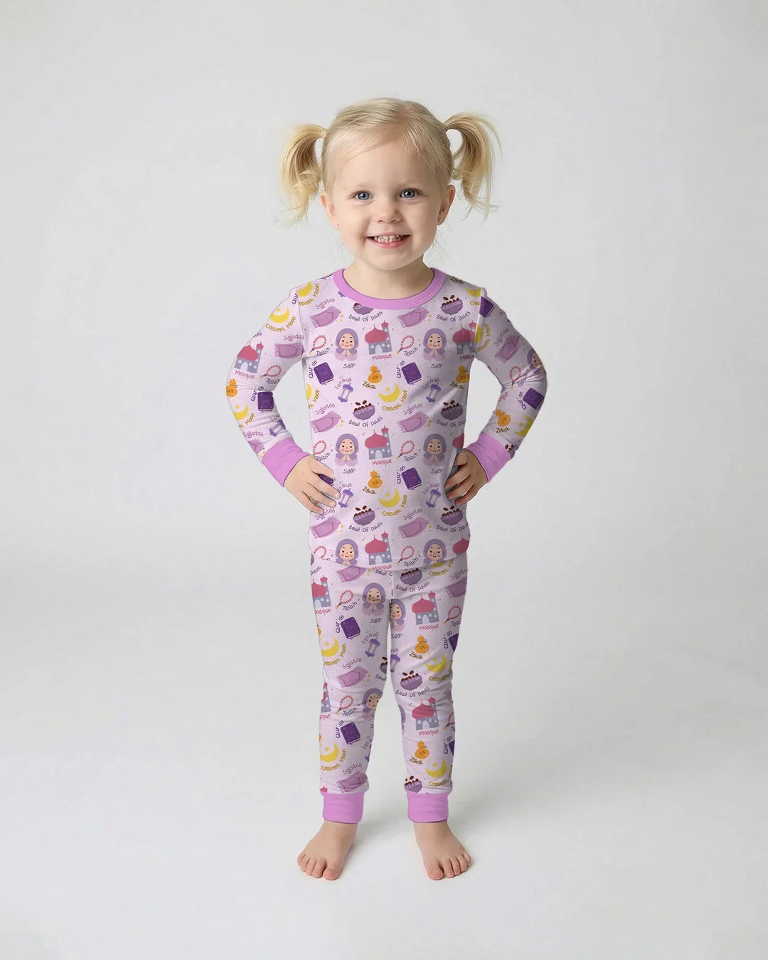 Zweiteiliges Langarm-Pyjama-Set mit Sommerfrüchten