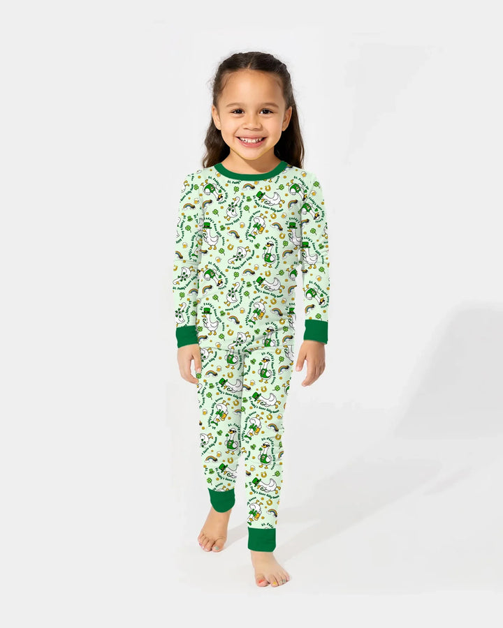 Zweiteiliges Langarm-Pyjama-Set mit Sommerfrüchten