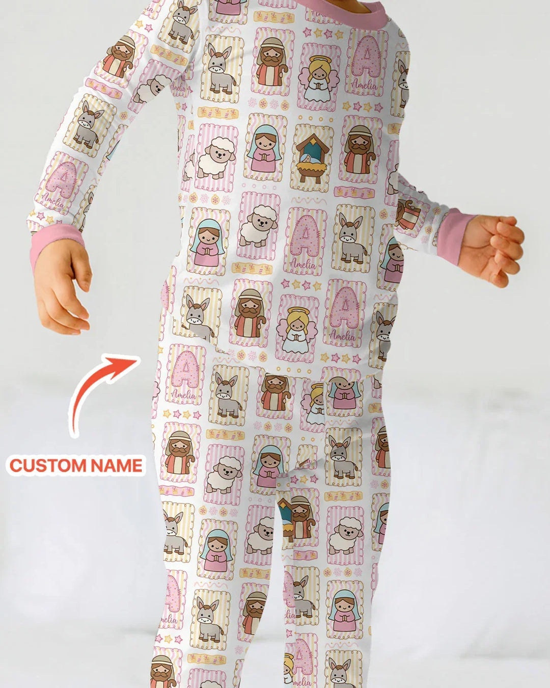 Zweiteiliges Langarm-Pyjama-Set mit Sommerfrüchten