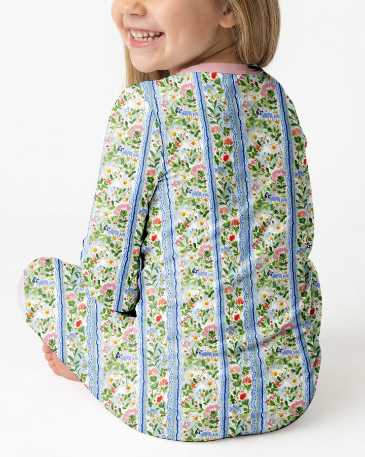 Pastel Floral Girl Bamboo Two Piece Long Sleeve Pajama Set